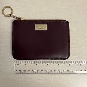 Kate Spade Dark Red Leather Keychain Wallet Pouch